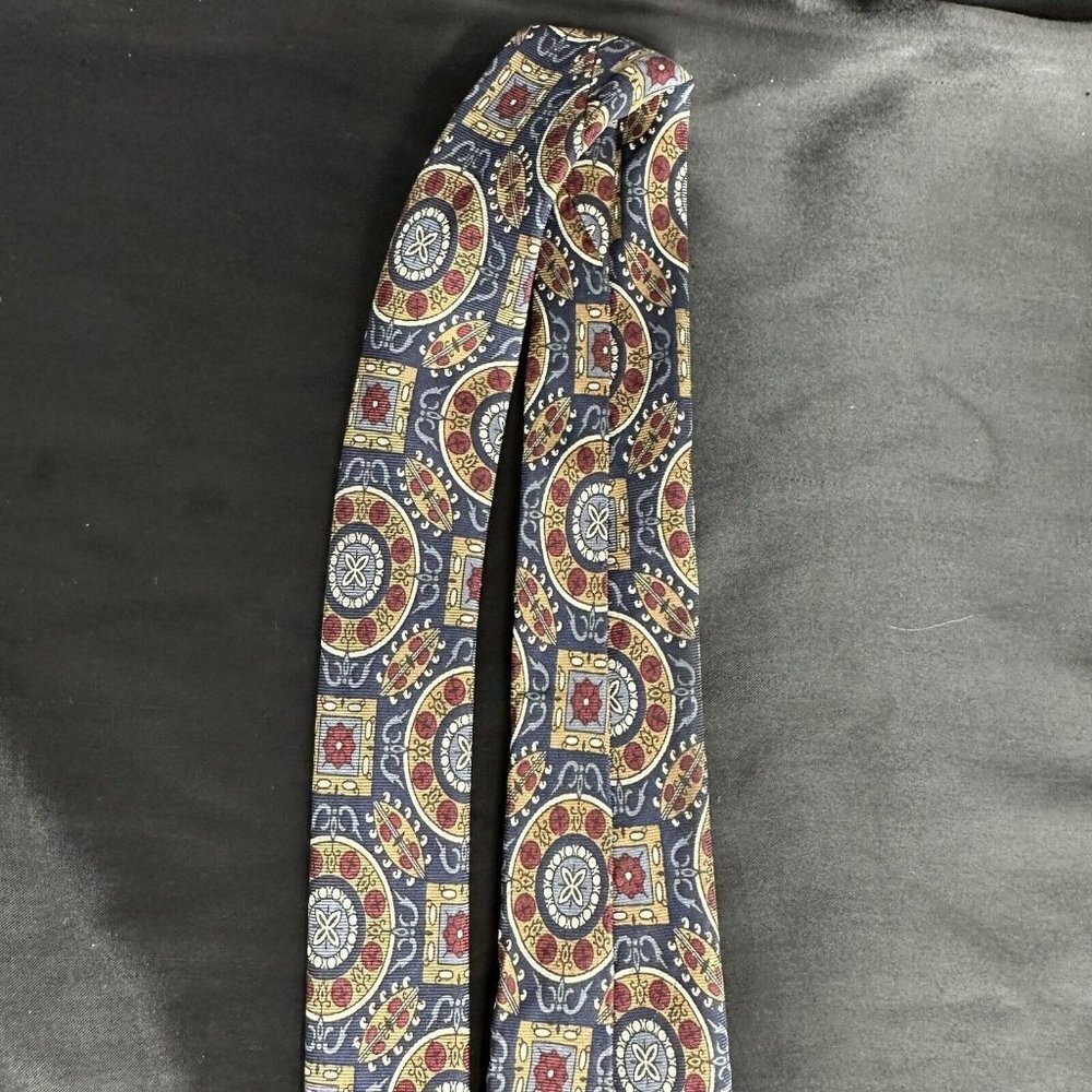 Vintage JSACO 100% Silk Tie Multicolored Patterned Statement Piece - Picture 10 of 16